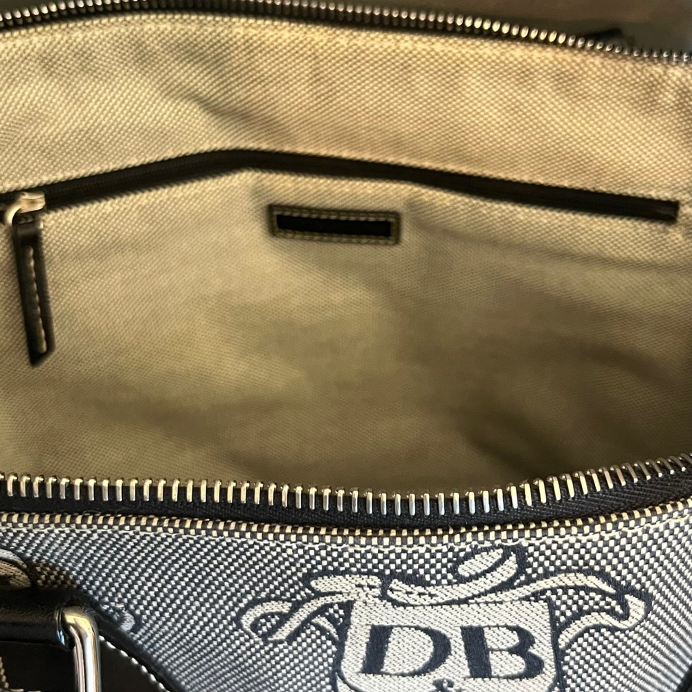 Dooney & Bourke Donegal Crest Dome Satchel Monogram Grey Black Leather Trim - Picture 9 of 16